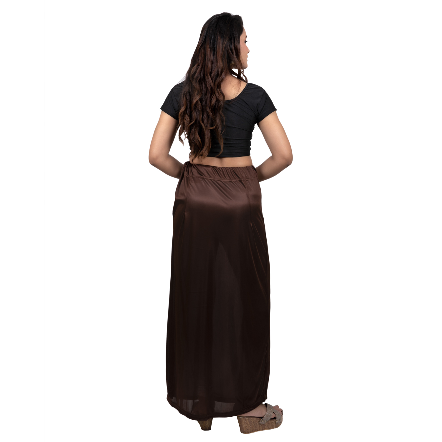 Brown lycra cotton saree shapewear - G3-WSP00021